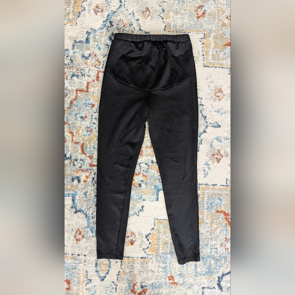 River Island Jet Black Maternity Leggings Size 8